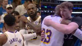 LeBron wasn't happy with Bronny's pass & shows love to Cooper Flagg after 45 points