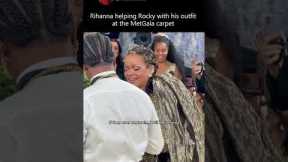 Rihanna Fixing Rocky’s Outfit on the Met Gala Carpet 😭 #metgala