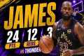 LeBron James 24 pts 12 rebs 3 asts vs 