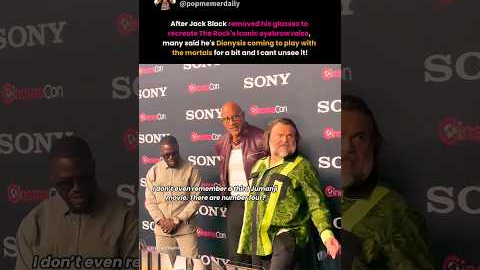 jack black doing the rock's eyebrow raise has fans saying he nailed it 😭😂 #jackblack