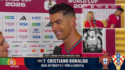 Cristiano Ronaldo gets Emotional react to Diogo Jota Anniversary 😭| Portugal vs Croatia 2-1