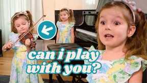😱5 Year Old Prodigy Plays Piano and Violin Simultaneously! 🎹🎻