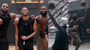 LeBron, Jaylen Brown and Tyrese Maxey working out together 🔥 JB lob to LeBron 🔥