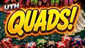 QUADS!! ULTIMATE TEXAS HOLD 'EM in LAS VEGAS! BOOM!! 🔥🔥(UTH) IRL