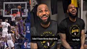 LeBron James FUNNY reaction to his insane alley-oop dunk vs Mavs 😂